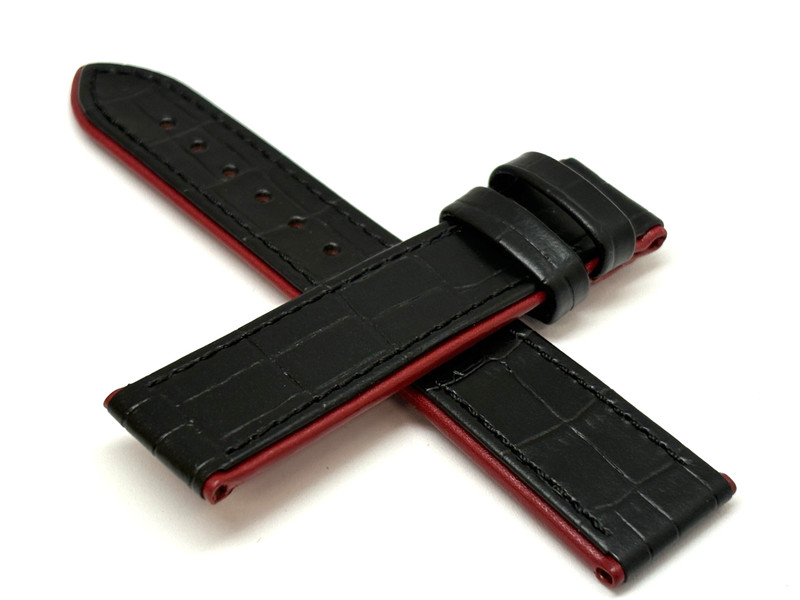OEM Van Der Bauwede Matte Black Alligator Grain 20mm Watch Strap for Deployant