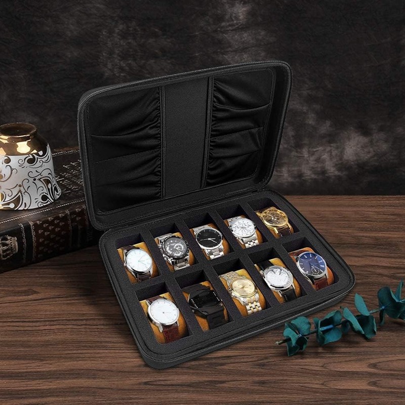 10 Slots Watch Box Organizer/Men Watch Display Storage Case Fits All Wristwatche gallery
