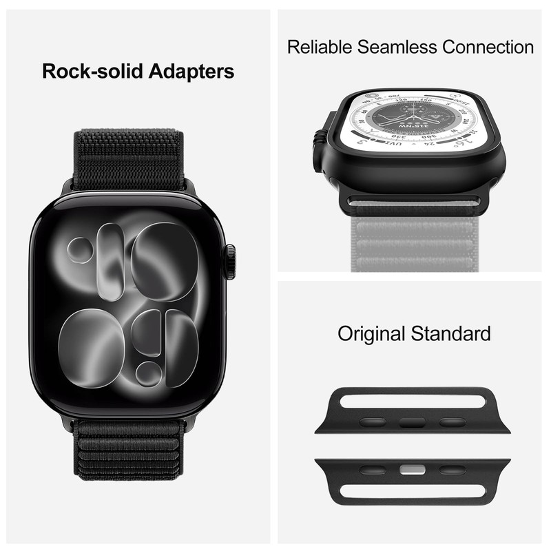 OMECKY Sport Band Compatible 44mm 45mm 46mm 49mm (42mm-Series 3 2 1), Black gallery