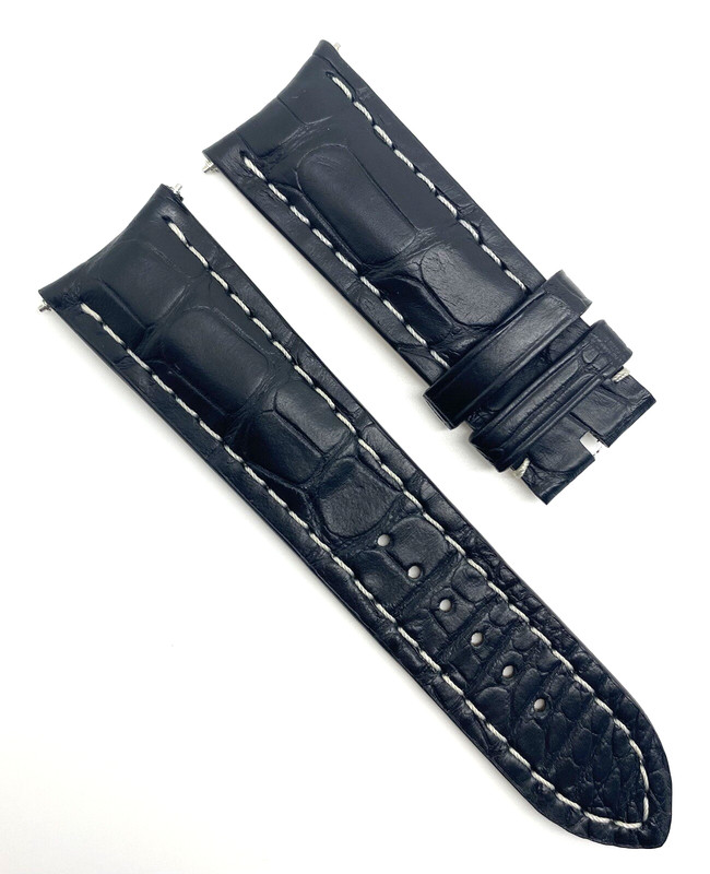 Breitling 22mm x 20mm Black Crocodile Watch Strap Band 1018PS New Authentic OEM