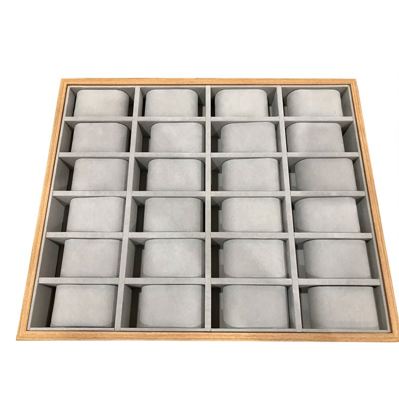 24 Slots Wood Watch Box Jewelry Storage Case Organizer Display Box Holder Tray gallery