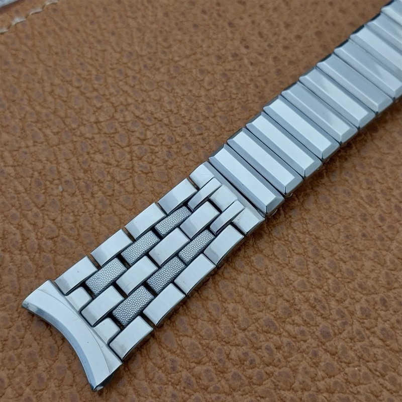 19mm 18mm mcm Stainless Steel Gemex Brick-Link 1960s Unused Vintage Watch Band gallery