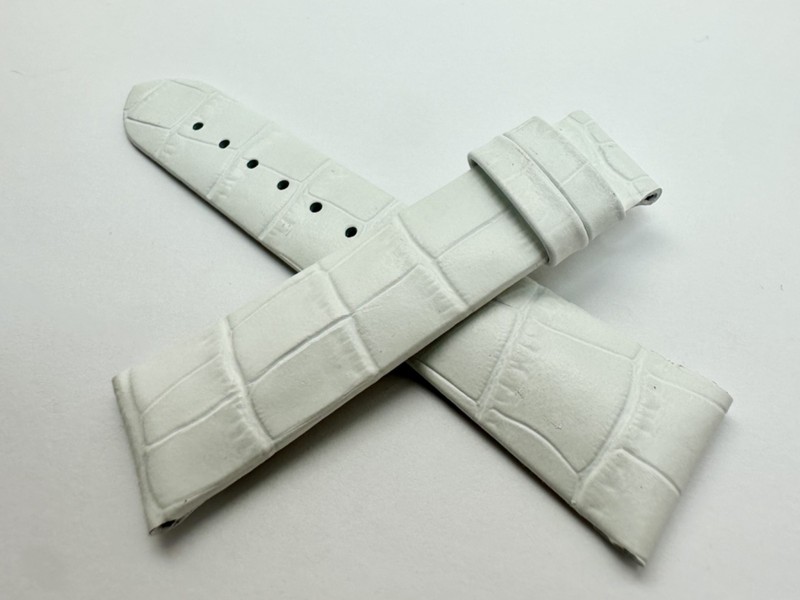 Louis Erard White Alligator-Grain 19mm Watch Band Strap for Deployment Buckle
