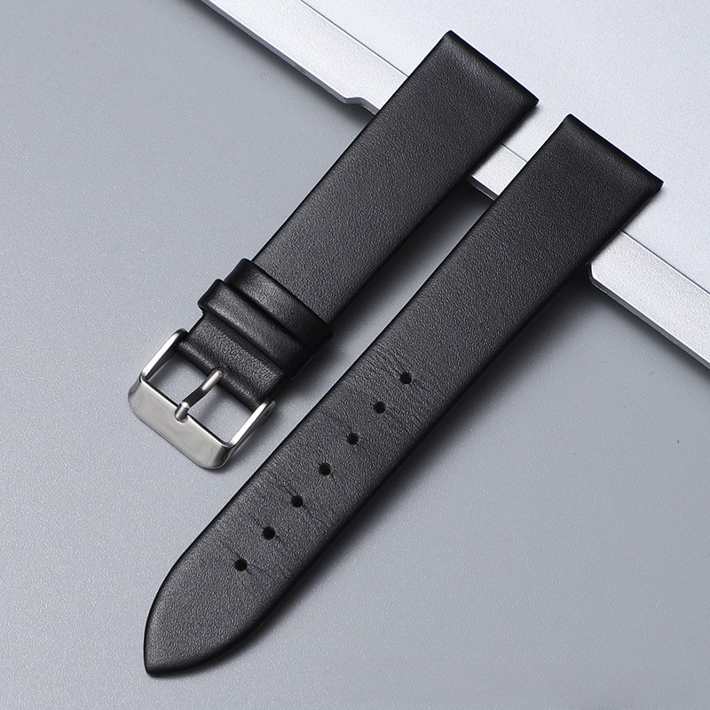 Quality Head Layer Cowhide Ultra-thin Genuine Leather Watch Band Strap 20 22mm