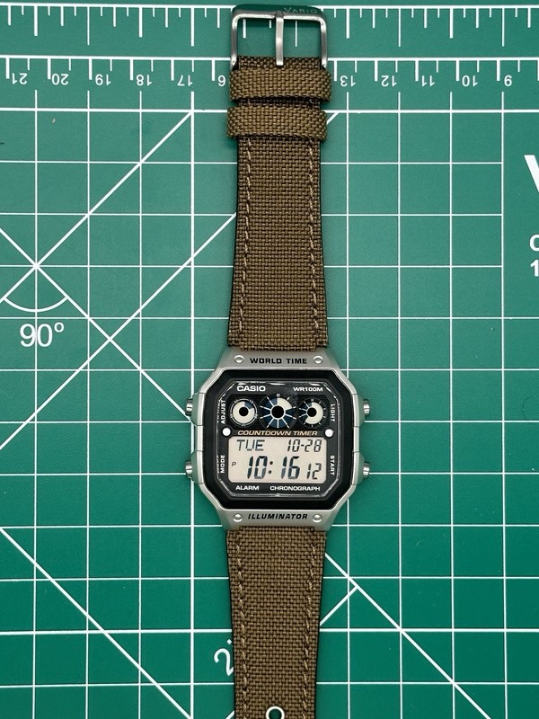 Vario Oiled Leather Watch Straps for Casio AE1200WH World Time & Other Watches gallery
