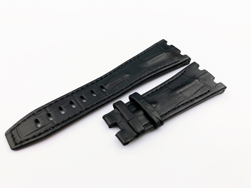 28mm Black Genuine Leather Strap fit Audemars Piguet Royal Oak Offshore