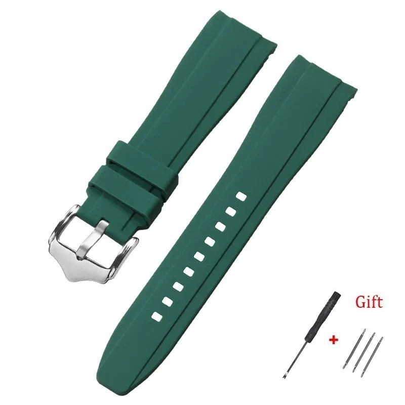 20mm 22mm Rubber Strap Curved End Silicone WatchBand for Swatch Omega Moonswatch