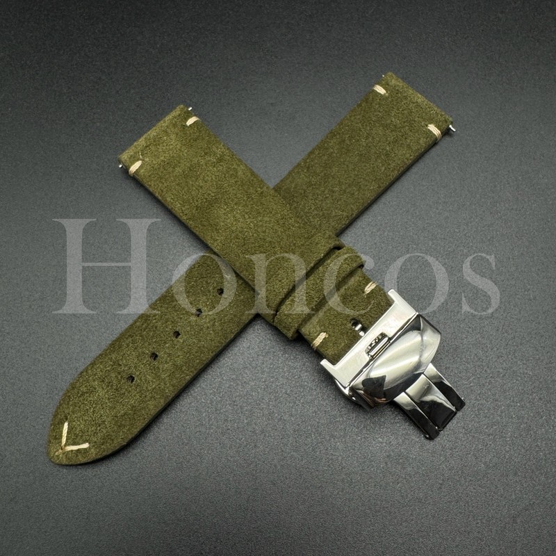 18 19 20 21 22 MM Suede Leather Strap Watch Band Quick Release Fits Citizen GN