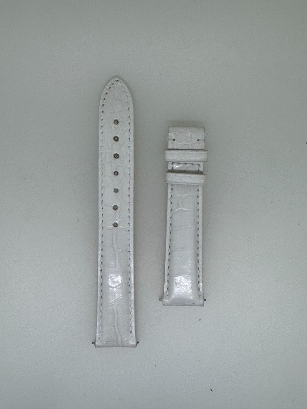 Jacob & Co. 18mm white Alligator Watch Band Strap Deployment