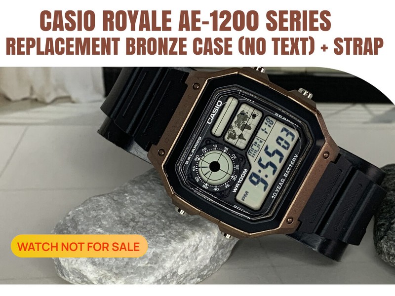 Mod Case & Strap for Casio Royale AE-1200 Bronze Case WATCH NOT INCLUDED