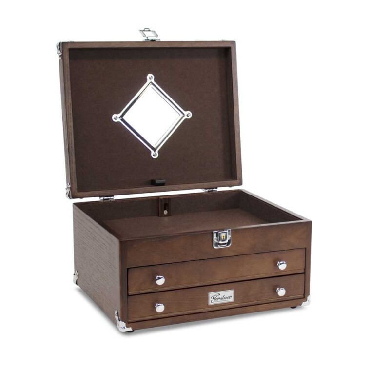 NEW ITEM! GI-T14-D Dark Oak 2 Drawer EDC Jewelry Box Case Gerstner International gallery