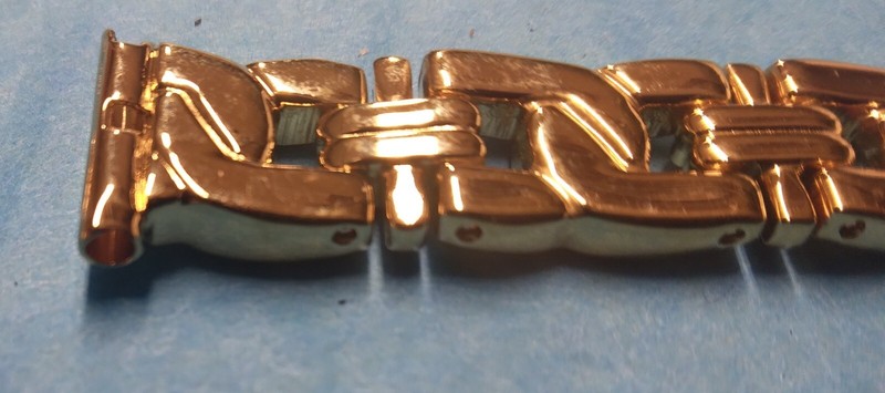 10 mm Band with 12 mm End Cap Gold Finish Bracelet Watchband - Hong Kong - NOS gallery