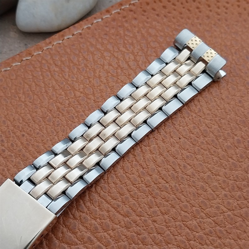 19mm 10k Gold filled Drema Kevin Bullet-Link Unused nos 1970s Vintage Watch Band gallery