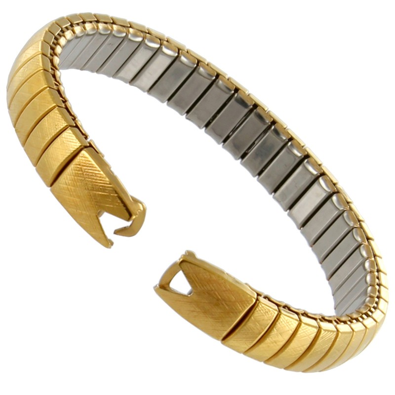 Milano Gold C-Ring Twist-O-Flex Stainless Steel Ladies Wristwatch Bracelet