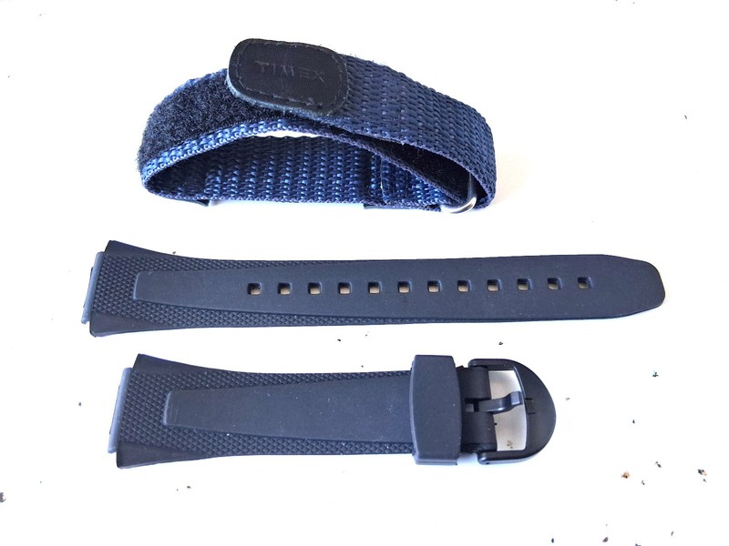 Timex Hook & Loop Navy Blue Nylon Watchband 18mm + Rubber sport band 18mm..Both!