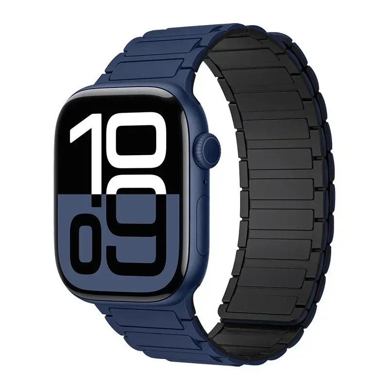 Magnetic Silicone Band for Apple Watch Ultra 49mm Series 10 9 8 7 6 SE Strap
