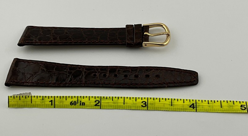 Crocodile Watch Strap 19mm DeBeer Paris Brown. Preowned. (#98) gallery