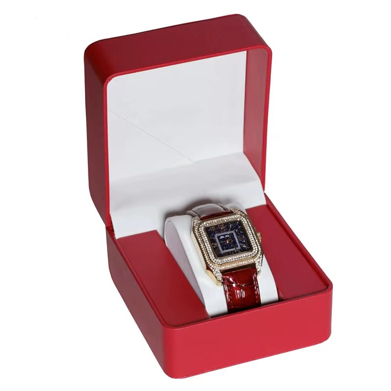 Single Watch Gift Box with Pillow PU Leather Wristwatch Display Case Organizer f gallery