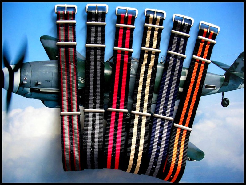 NATO G10 watch strap band 18mm Black Premium nylon Military RAF Bonded IW SUISSE