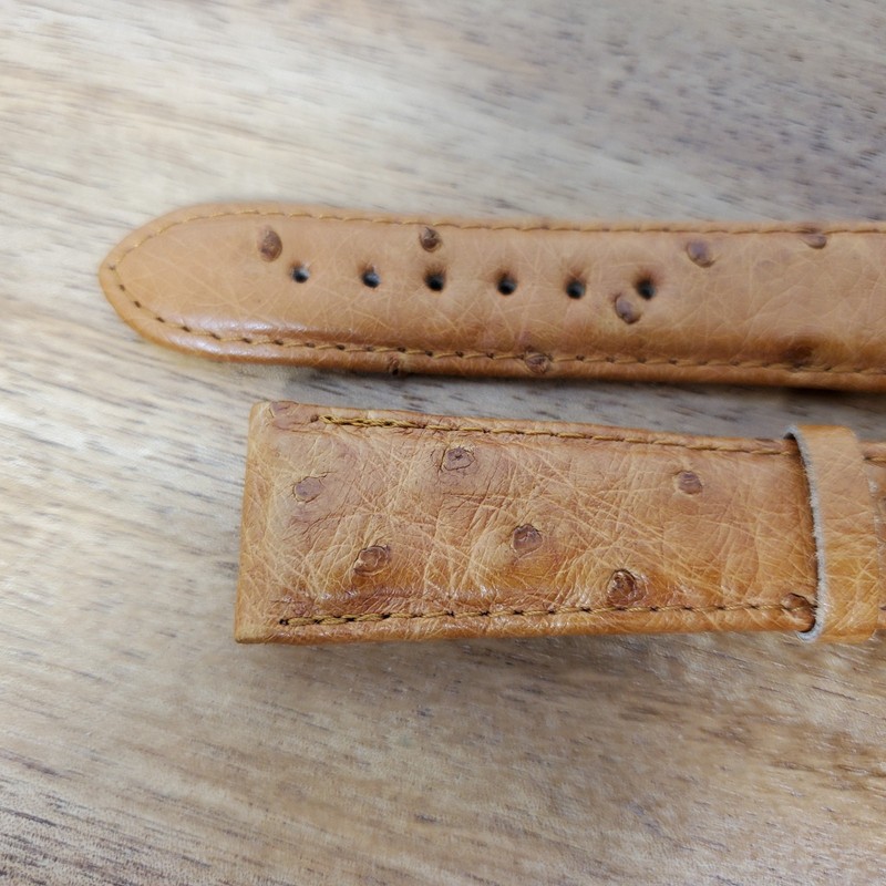 Tan, Light Brown Full Quill Ostrich Leather 22mm Watch Band IW Suisse gallery